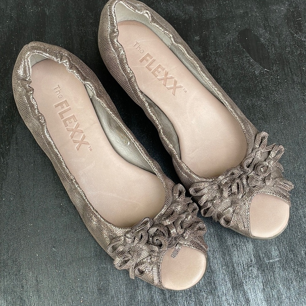 The Flexx Silver Open Toed Comfort Shoes